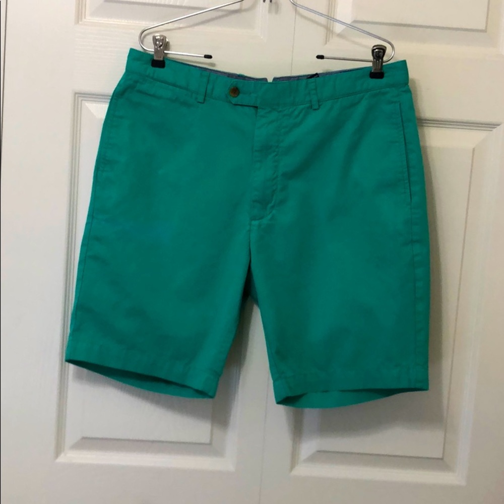 Cremieux Men’s Flat Front Shorts Green Size 34